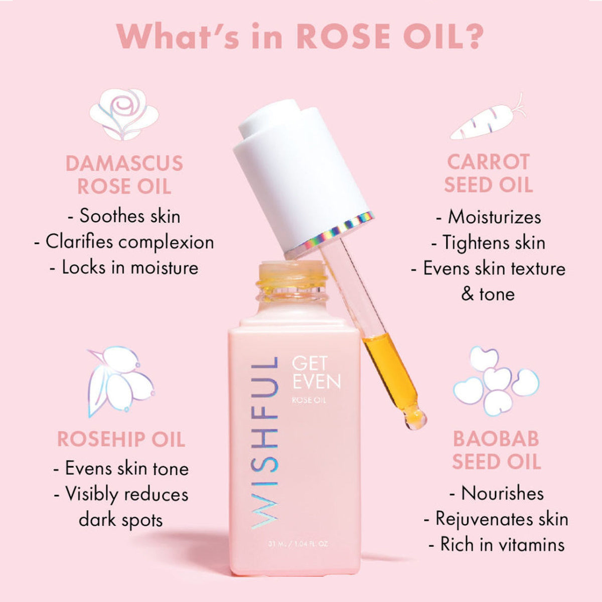 Huda Beauty Wishful Get Even Rose Oil