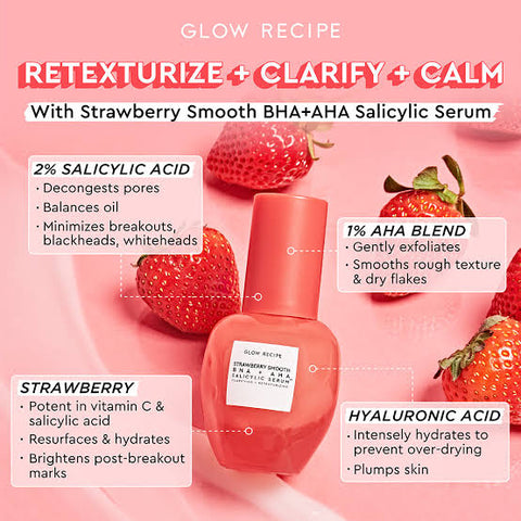 Glow Recipe Strawberry Smooth BHA+AHA Salicylic Serum | Makeup Blush Studio